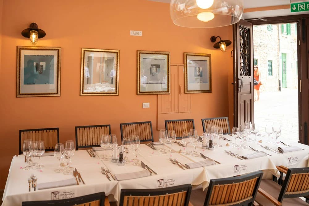 Elegant interior of Casa Manzolin restaurant